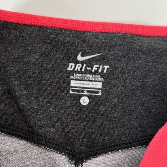 Nike Leggings Womens Large Gray Midrise Crop Logo Stretch Yoga - Picture 5 of 12